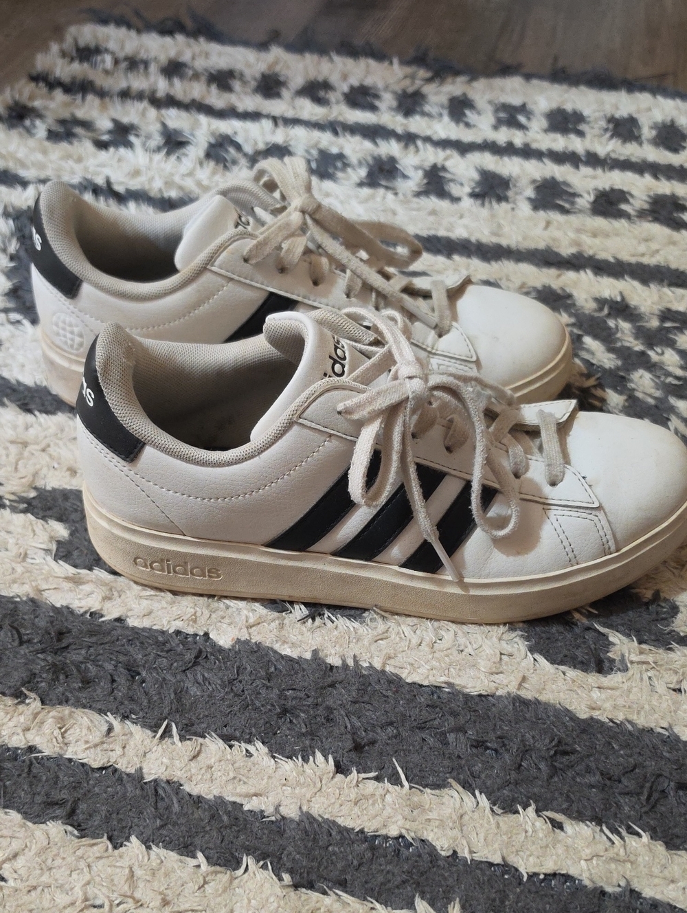 adidas White and Black Low-Top Sneakers